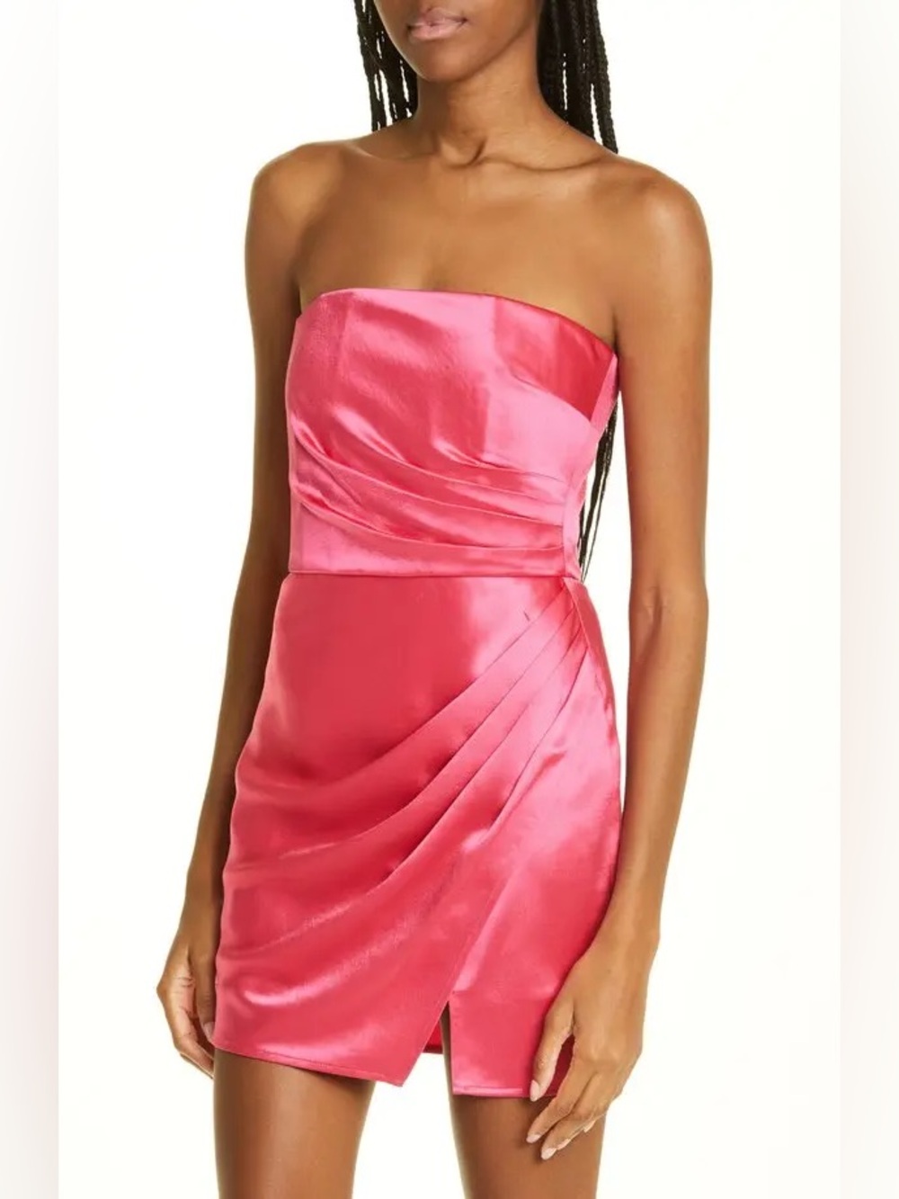 Sau Lee Pria Pink Strapless Mini Dress US 10 Satin Cocktail Party Designer